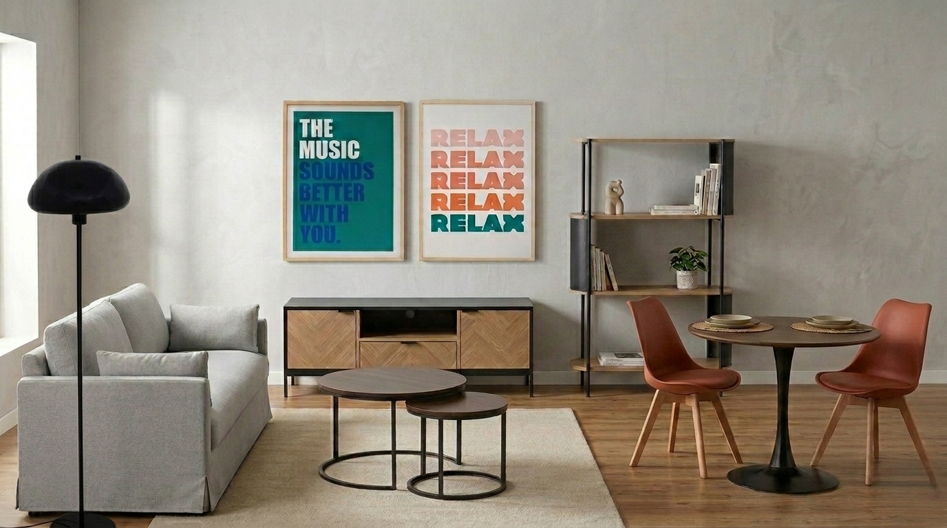 Pack mobilier T2 industriel City
