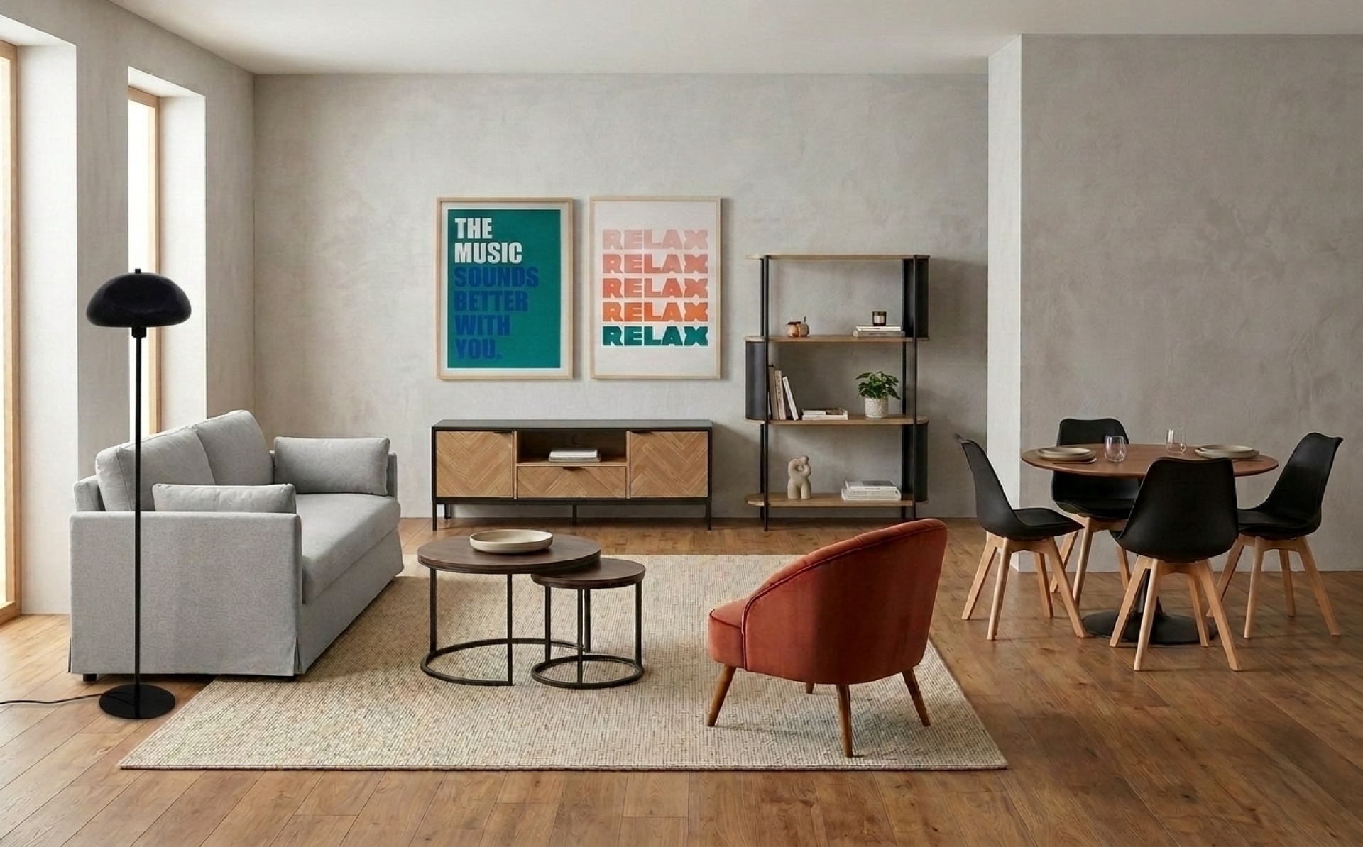 Pack mobilier T4 industriel City