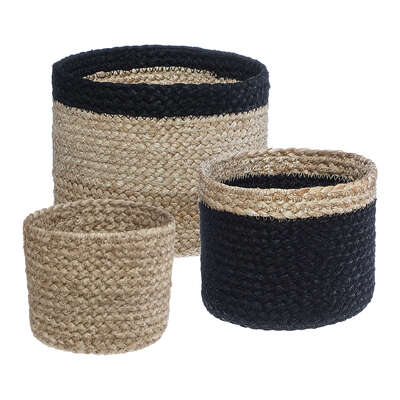 Lot de 3 paniers en jute