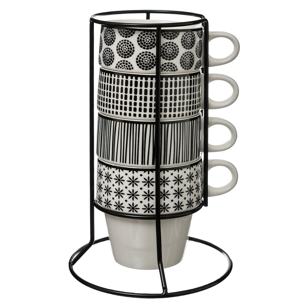 [154138] Rack de 4 mugs 26 cl motifs fantaisie