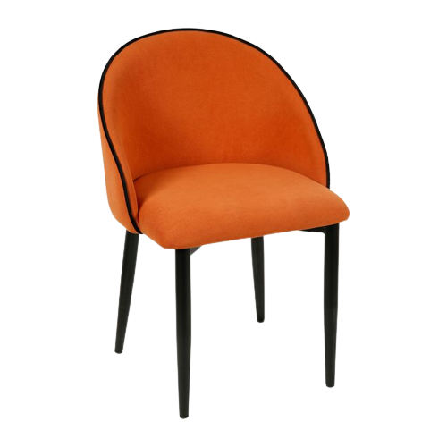 [35628] Fauteuil vintage en velours mandarine