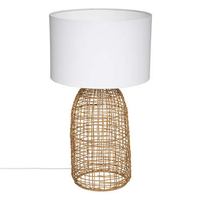 [181901] Lampe cylindrique rotin nature H. 56 cm