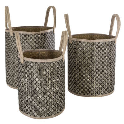 [157135] Lot de 3 paniers roseau