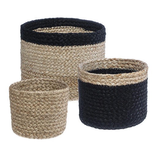 Lot de 3 paniers en jute
