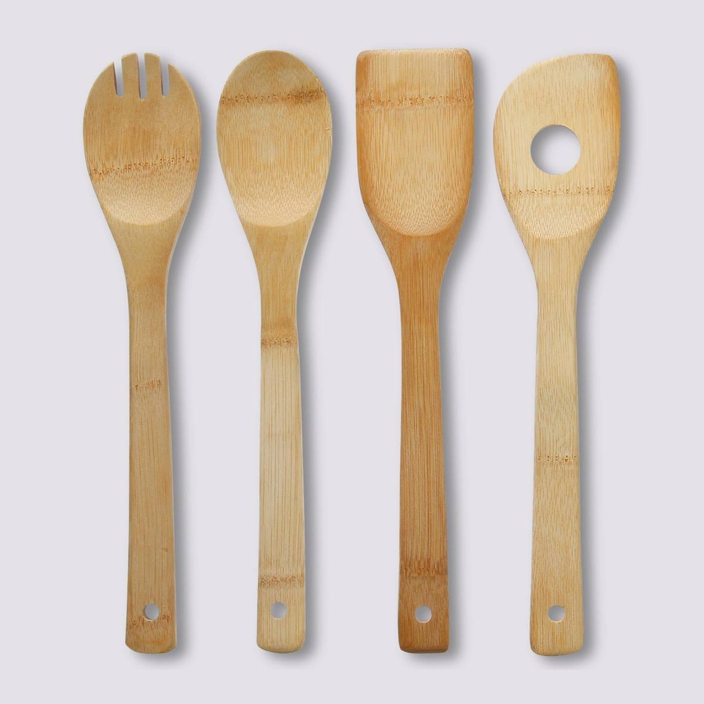[120058] Lot de 4 ustensiles en bambou