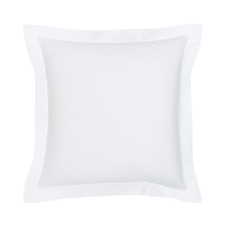 [350302-Craie] Taie d'oreiller 100 % coton craie 63 x 63 cm