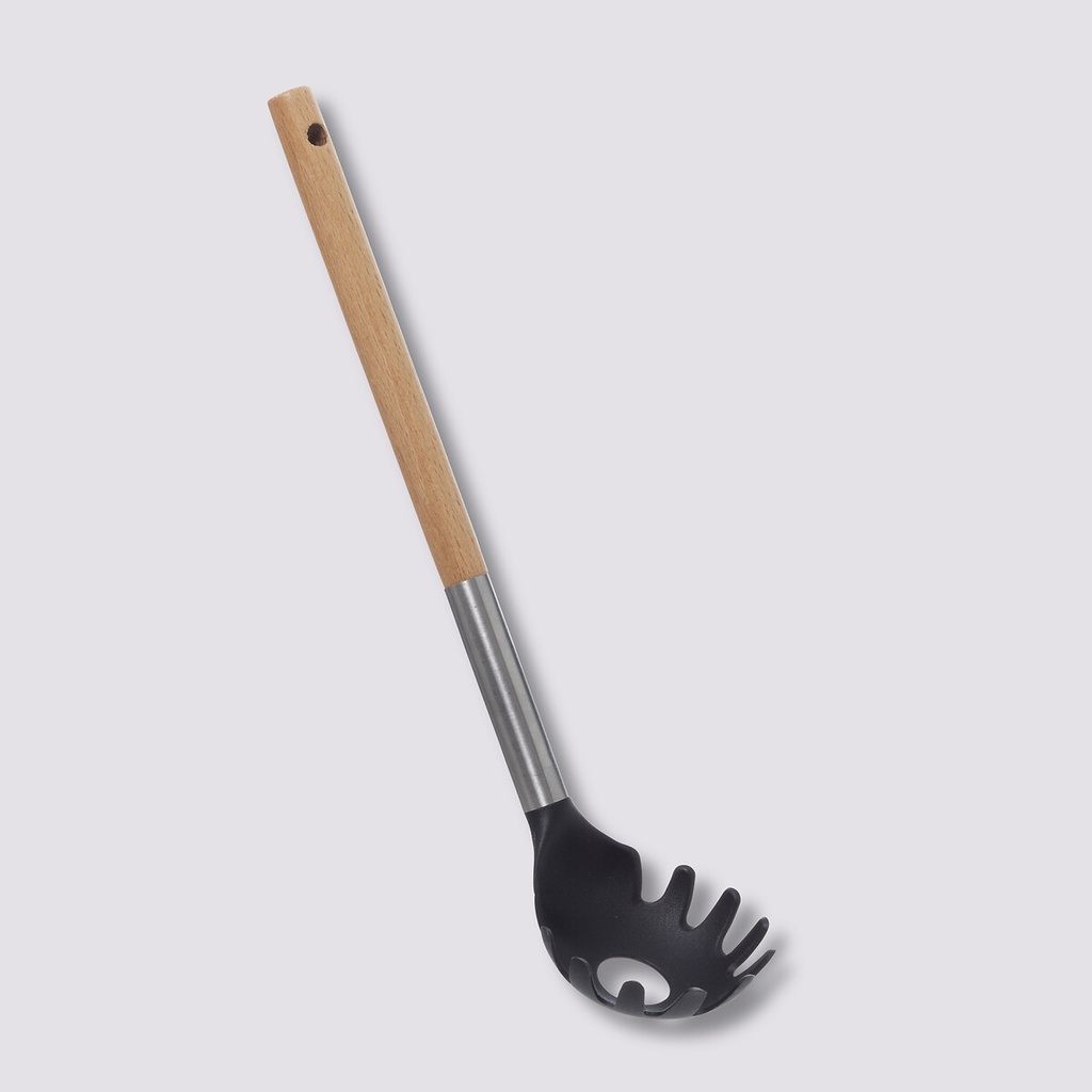 [151386] Cuillère à pâtes bois et inox