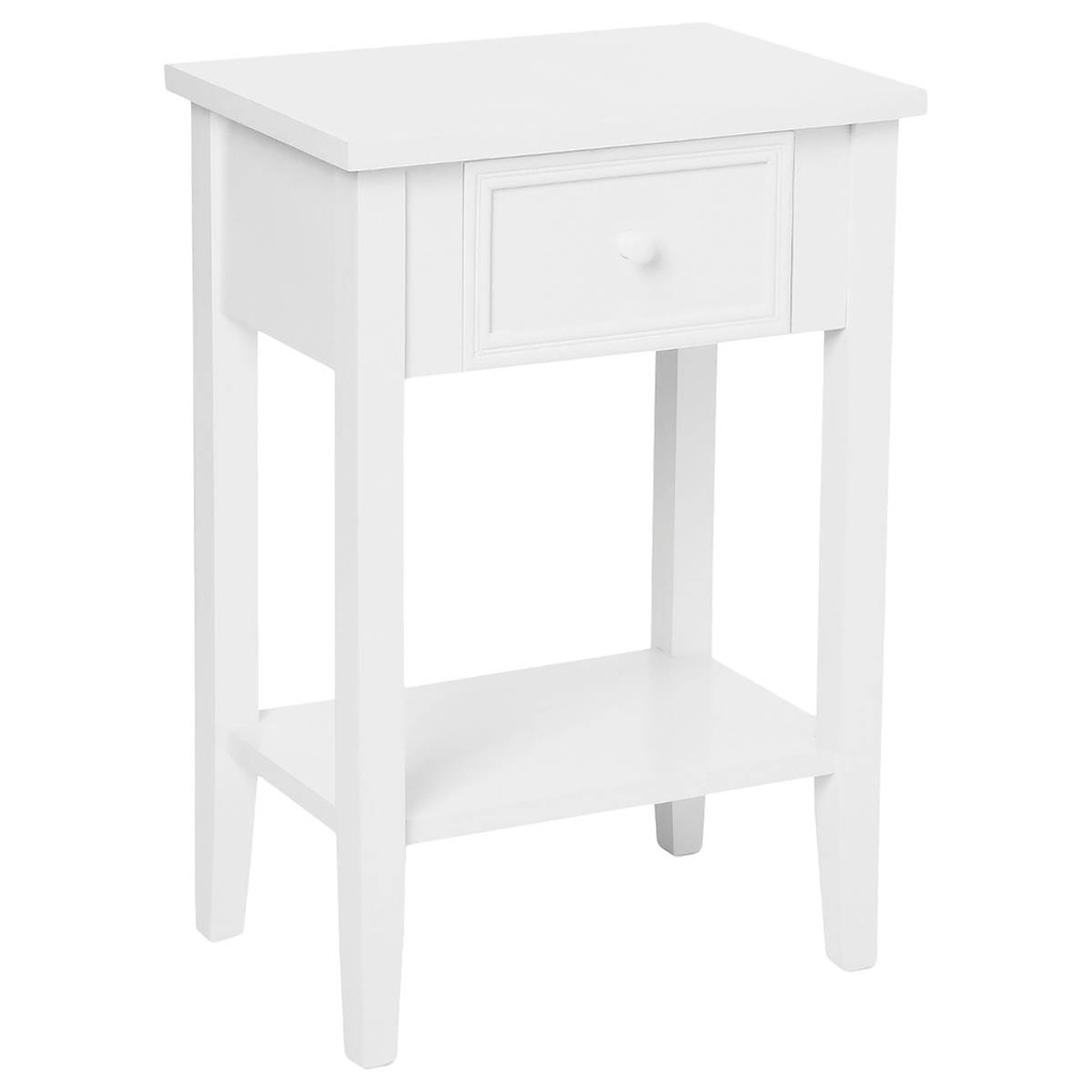 [102215B] Table de chevet 1 tiroir blanc