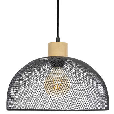 [168218] Suspension métal Pin noir Ø 30 cm