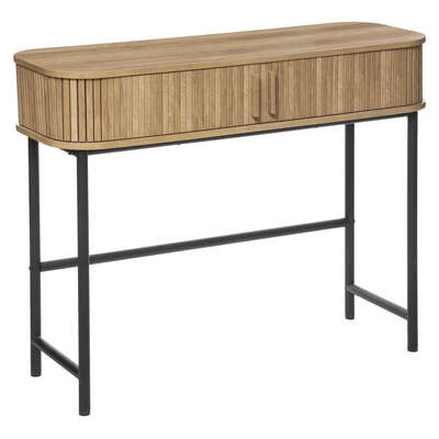 [184922] Console 2 portes effet bois beige