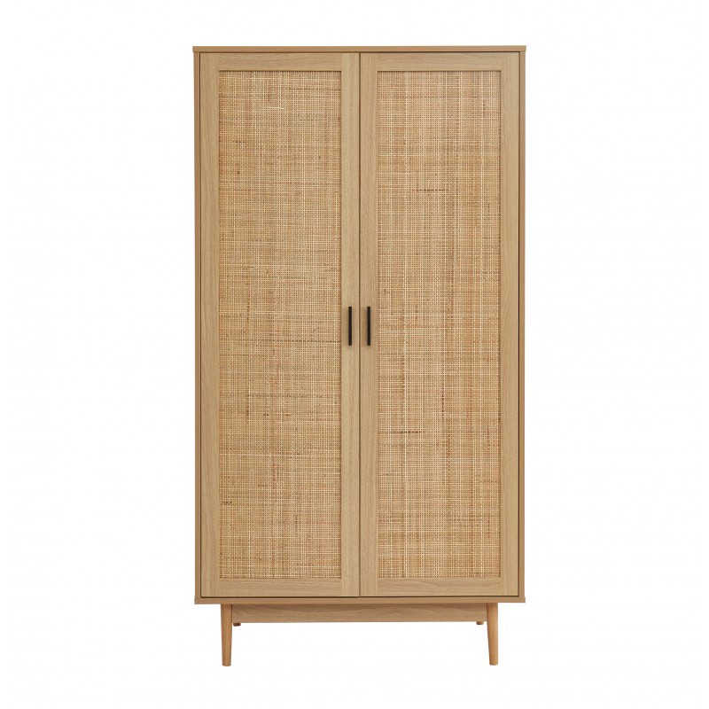 [WAAMA04BS01_184] Armoire 2 portes H. 170 cm cannage et rotin