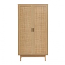 Armoire 2 portes H. 170 cm cannage et rotin