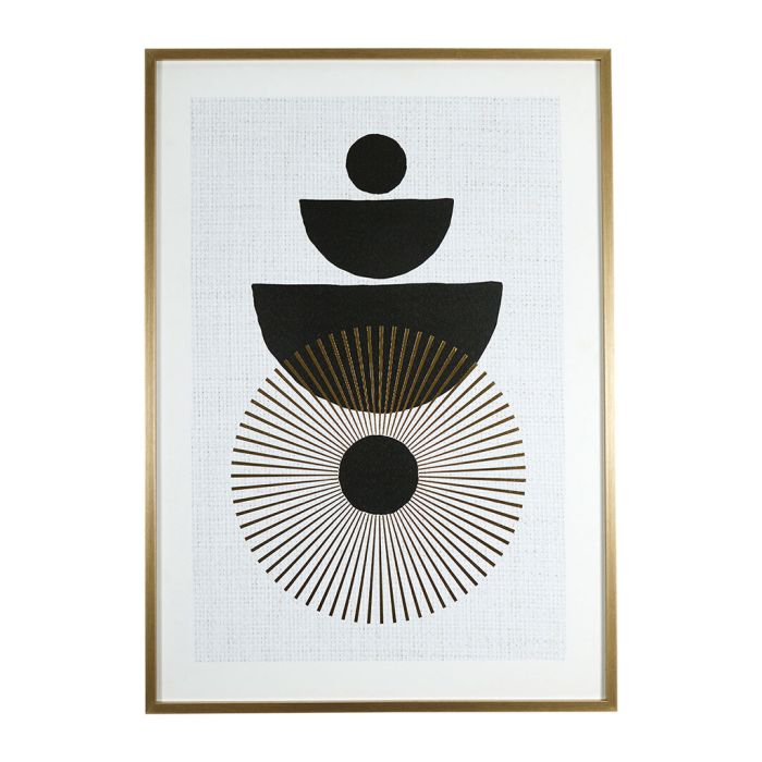 [36789] Toile imprimée Eclipse noire et or 50 x 70 cm