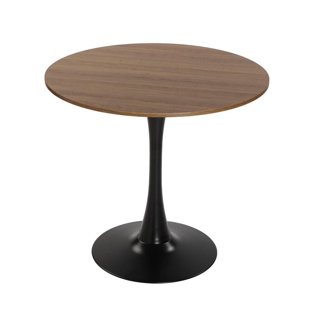 [22020084] Table à manger Tulipe Ø 80 cm plateau noyer