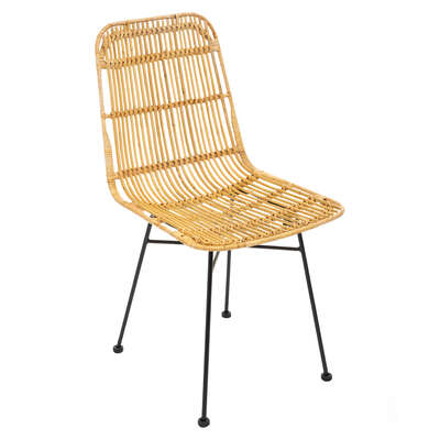 [166540A] Chaise rotin nature