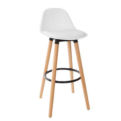 [157165B] Tabouret haut scandinave blanc