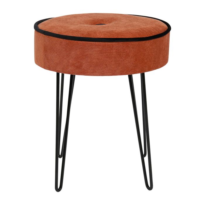 [34604] Tabouret velours terracotta