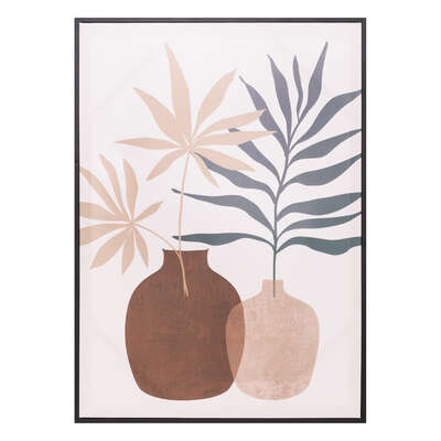 [200298] Toile imprimée encadrée feuilles 50 x 70 cm