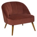 Fauteuil velours terracotta