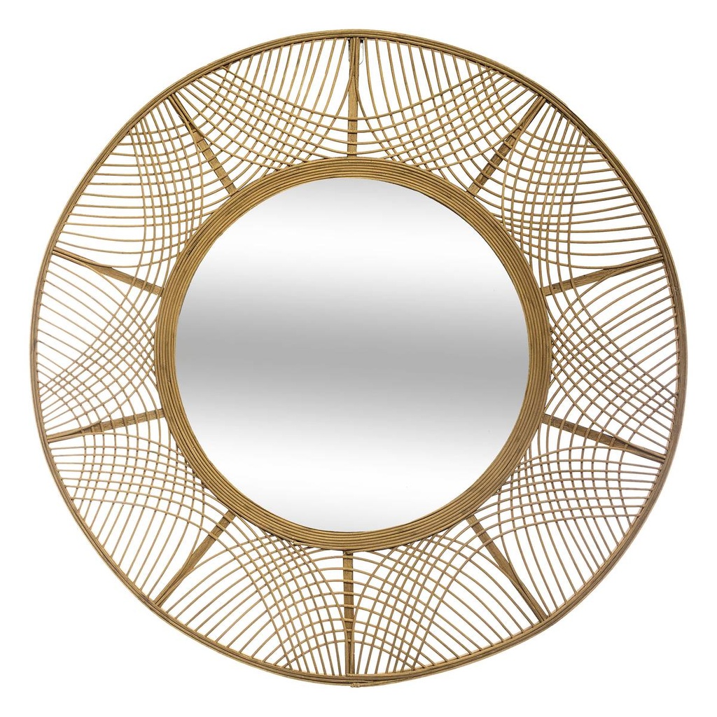 [169345] Miroir rond en bambou Ø 90 cm