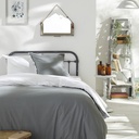 Parure de lit coton 57 fils gris foncé 240 x 260 cm