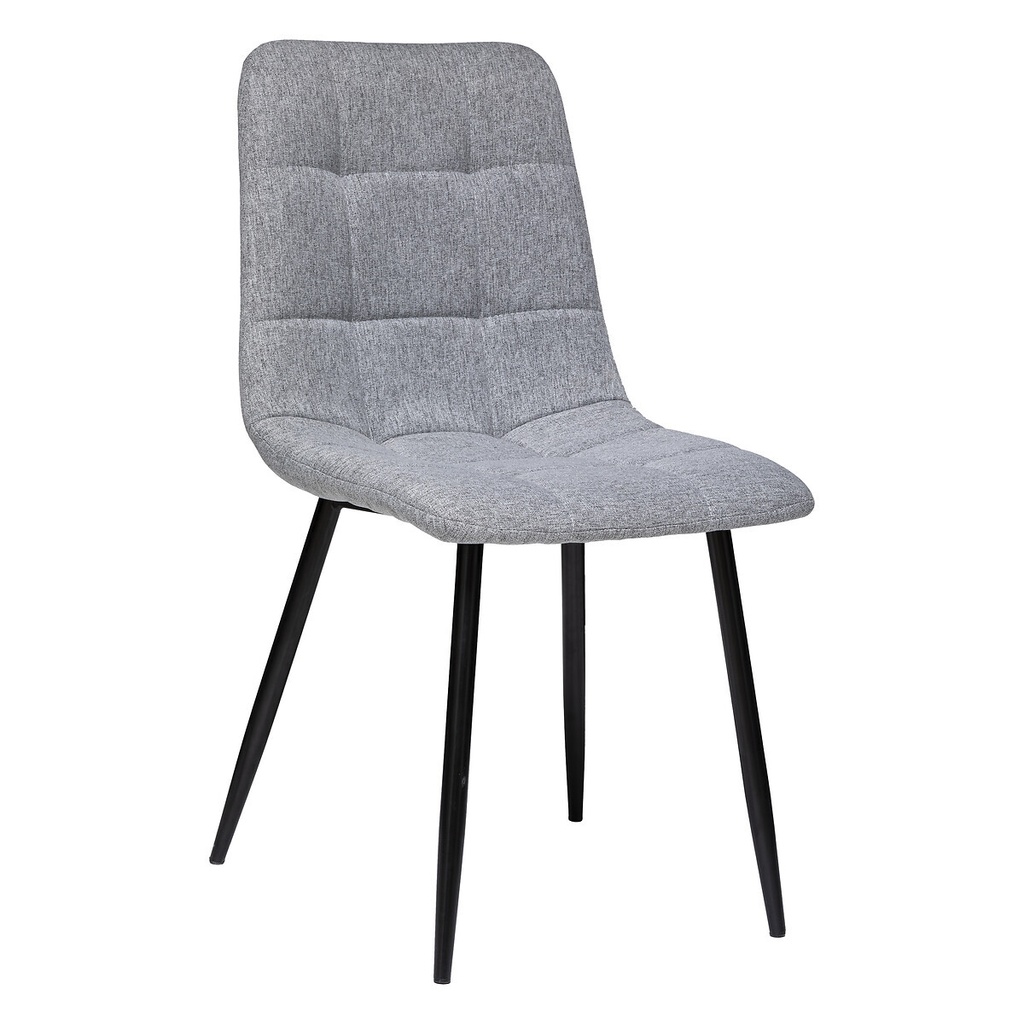[184905A] Chaise matelassée gris clair