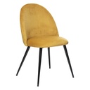 Chaise velours ocre et pieds noirs