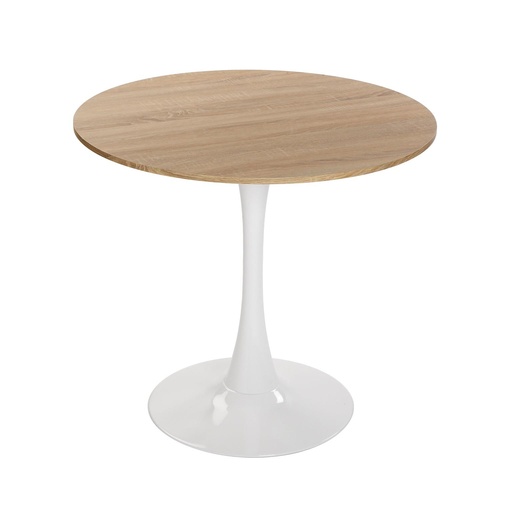 Table à manger tulipe Ø 80 cm chêne clair