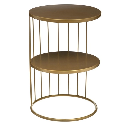 Table de chevet métal Ø 36 cm or