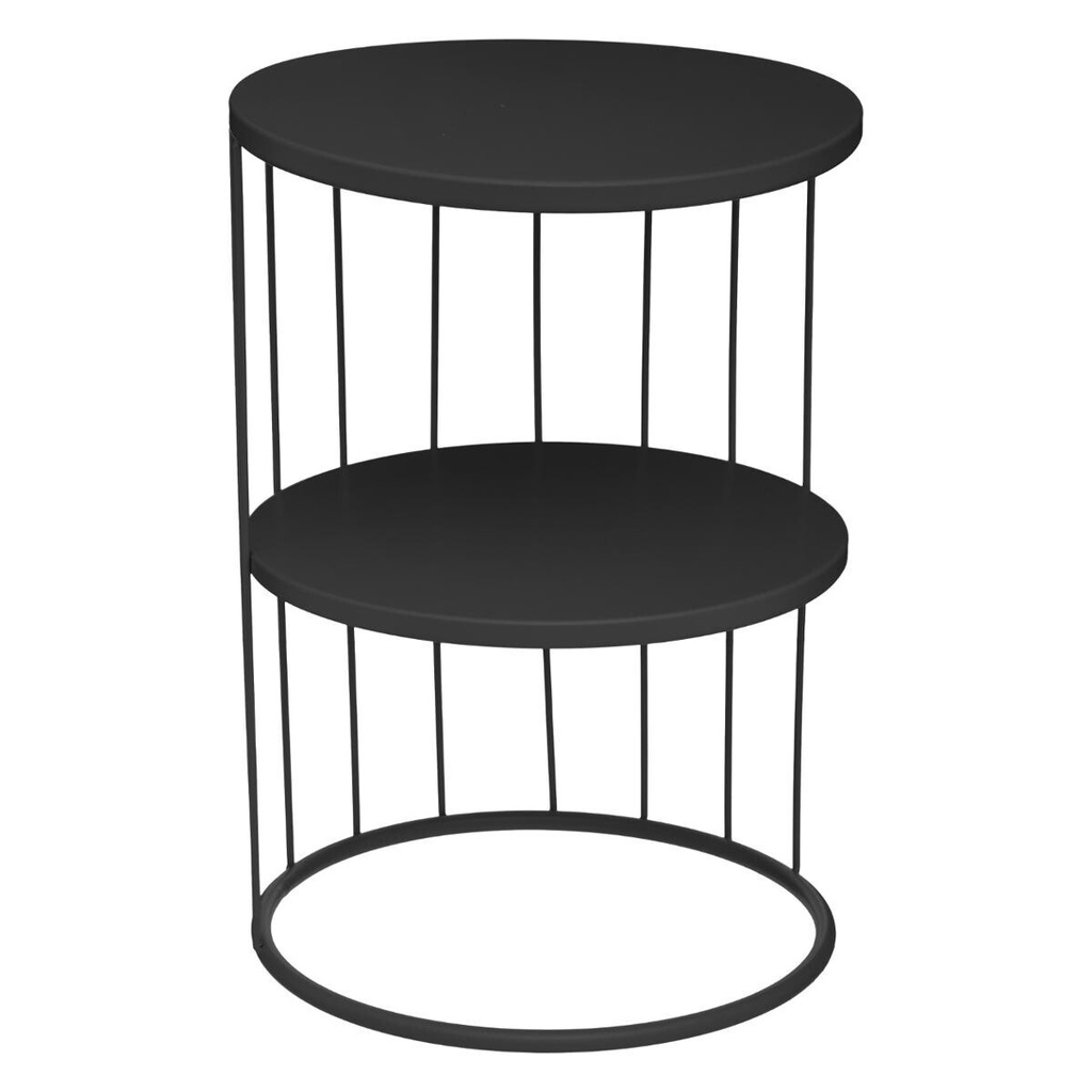 [157206A] Table de chevet métal Ø 36 cm noir