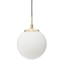 Suspension boule en verre blanc