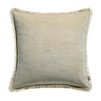 [5015015000] Coussin velours couleur lin 45 x 45 cm