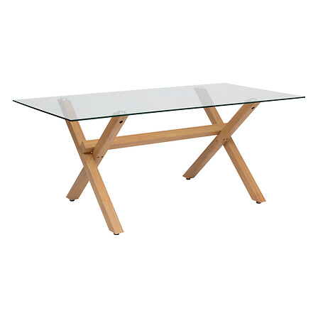 [206040A] Table à manger plateau en verre