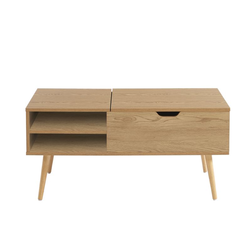 [TBFLOREBS01_179] Table basse chêne plateau relevable