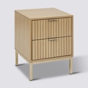 Table de chevet 2 tiroirs bois