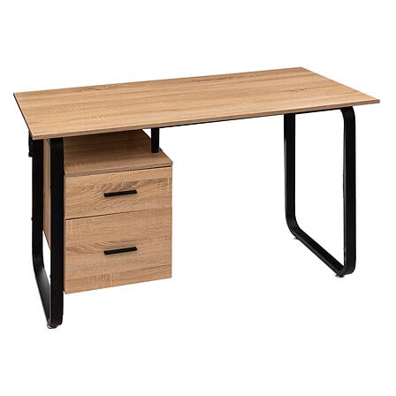 [181327] Bureau avec caisson métal et bois L.120cm
