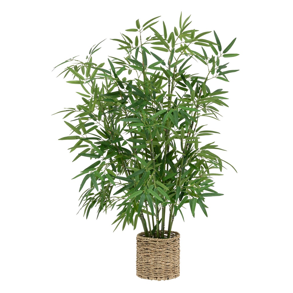 [198205] Bambou artificiel H. 100 cm avec pot naturel