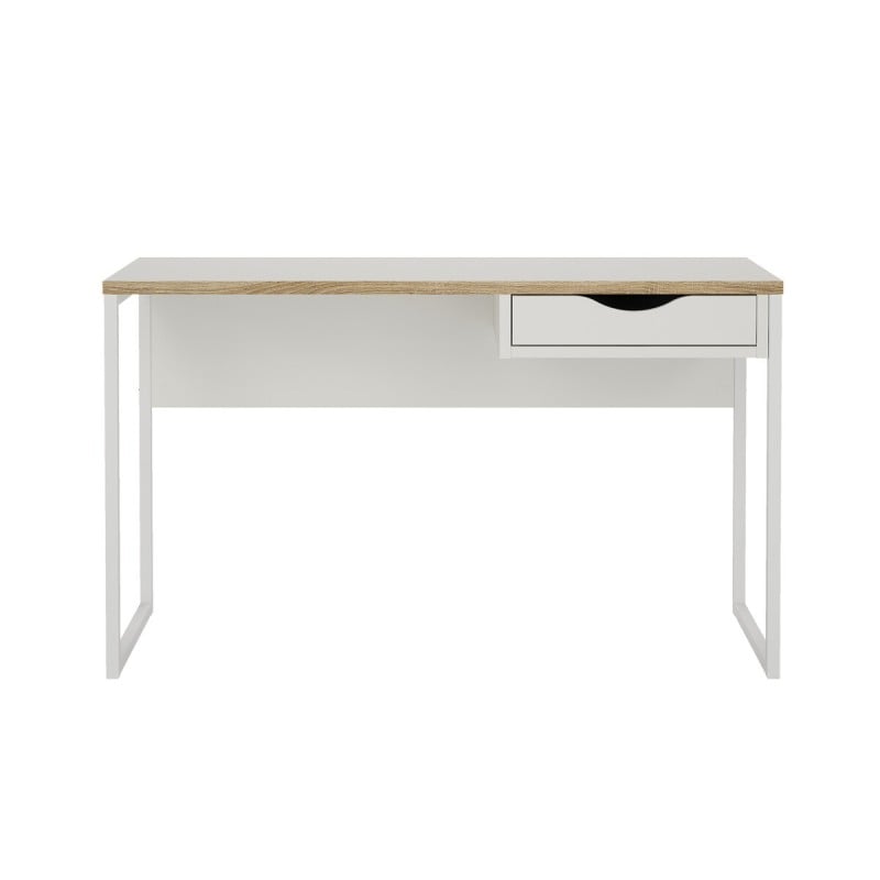 [16054133] Bureau blanc en bois et métal L. 130 cm
