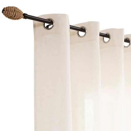 [194330] Tringle ajustable 120-210 cm noir embouts corde