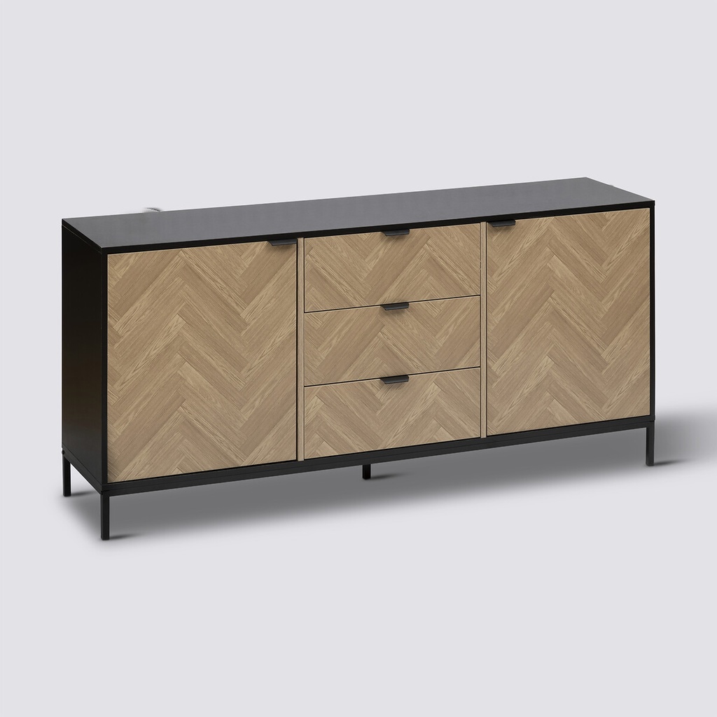 [193627] Buffet 160 cm noir et bois