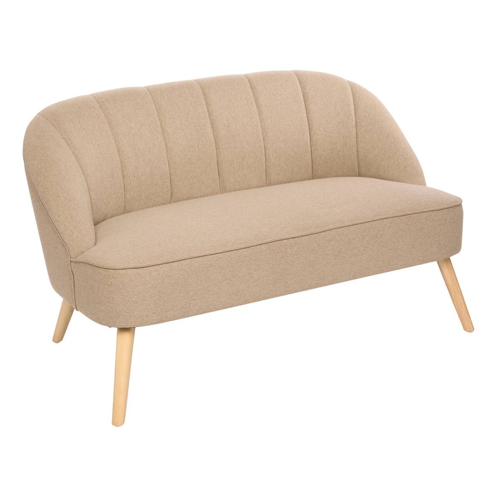 [214233A] Banquette 2 places velours beige