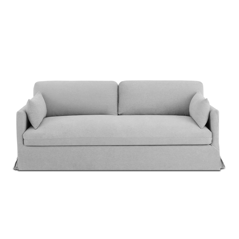 [CNJATO3TX01_153] Canapé droit déhoussable 3 places gris
