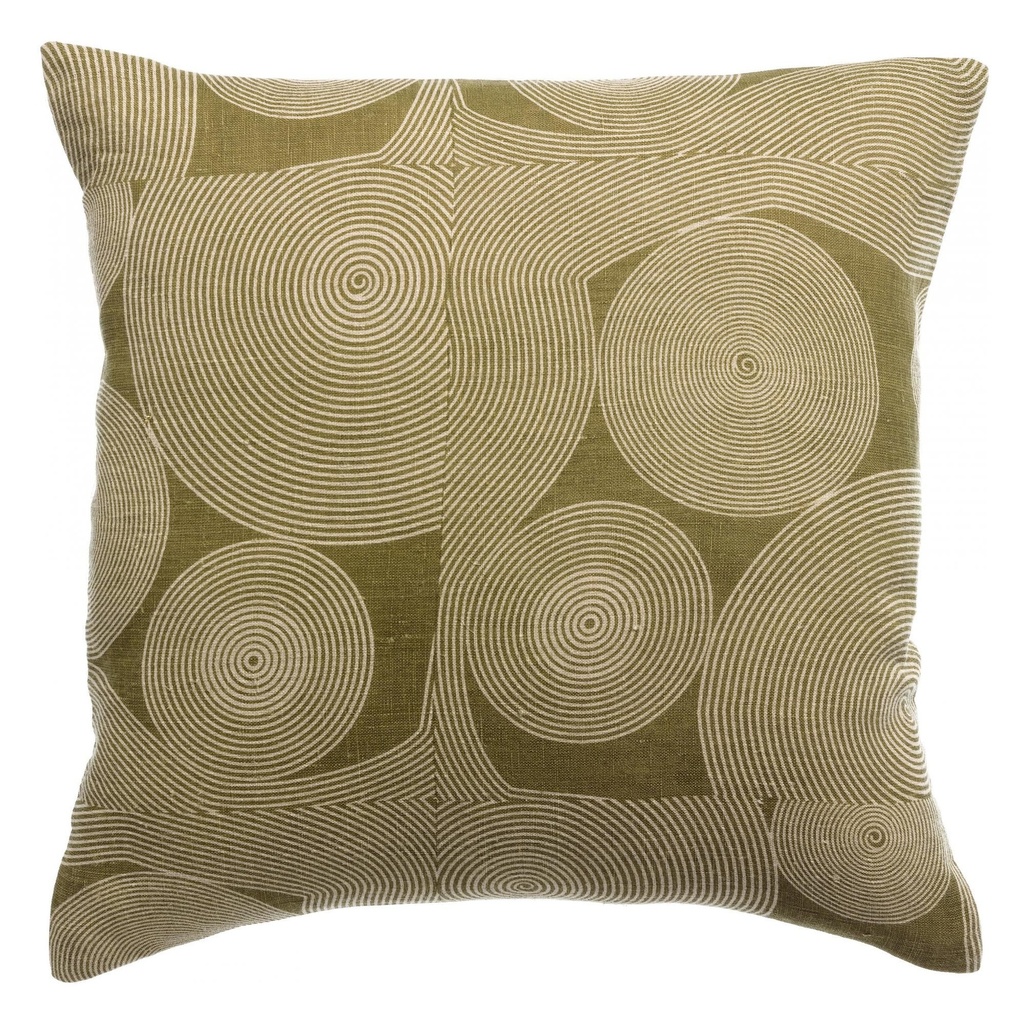 [1998019000] Coussin imprimé lin naturel 45 x 45 cm