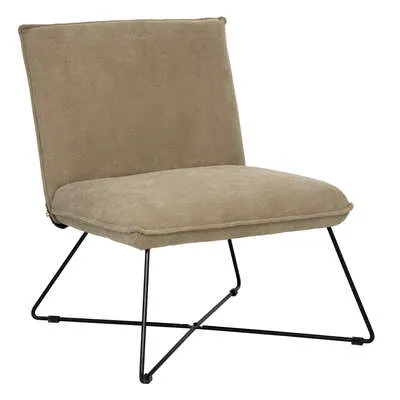 [194627C] Fauteuil en velours taupe