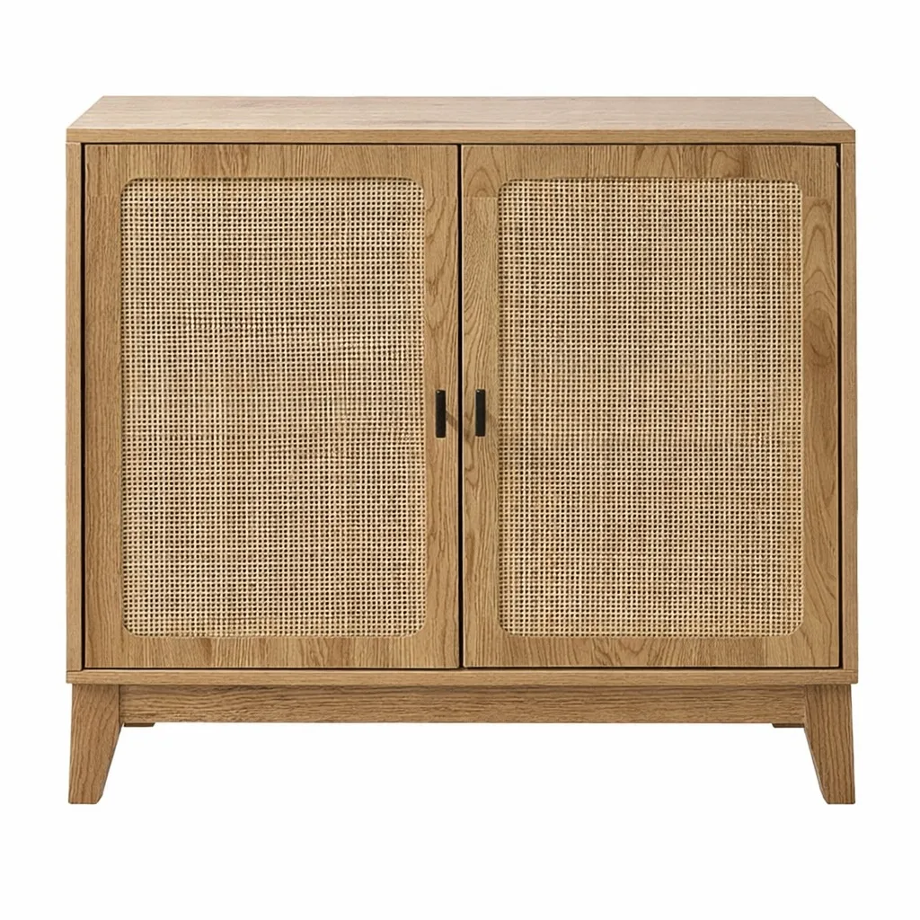 [16107133] Buffet 2 portes rotin naturel 80 cm