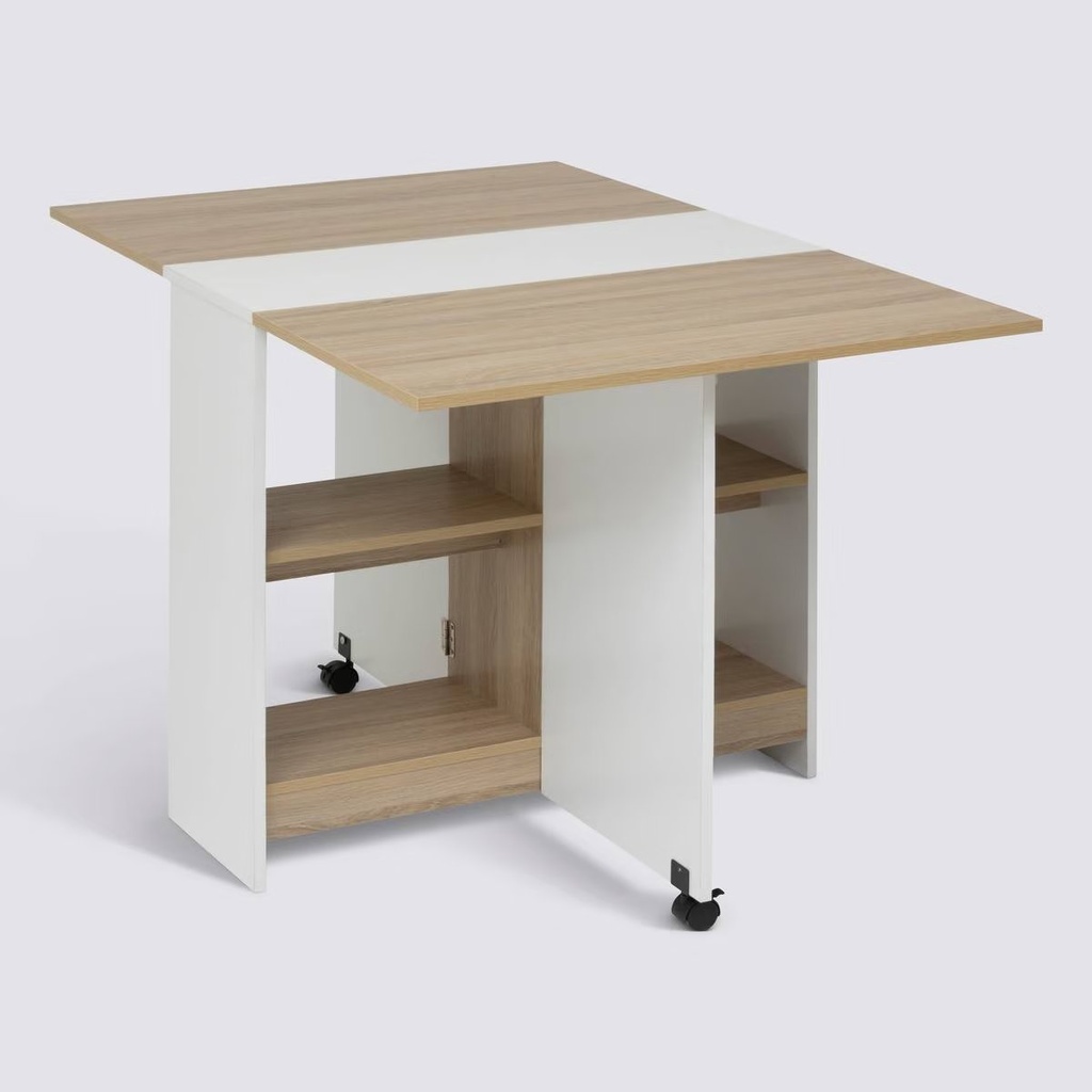 [212813] Table à manger pliante 4 places L. 120,5 cm blanche
