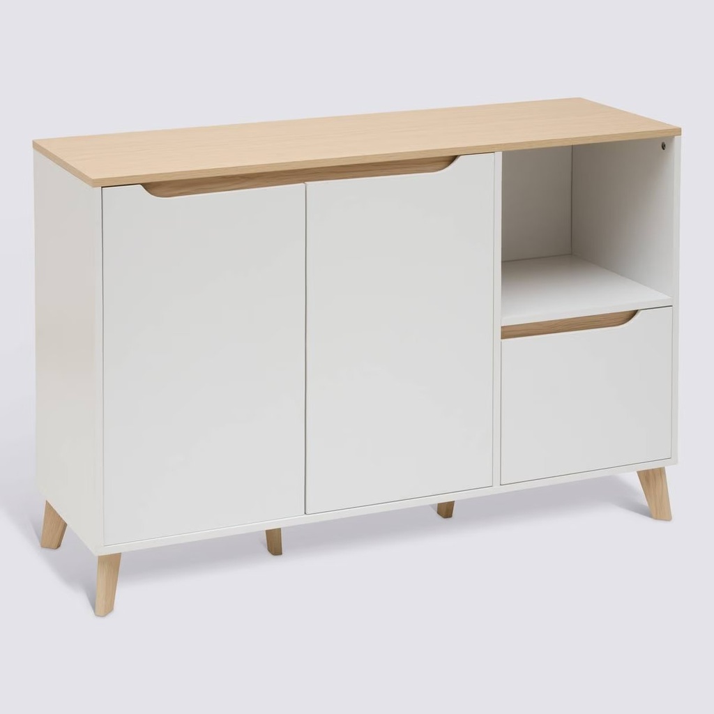 [221013] Buffet 2 portes 1 tiroir L. 120 cm blanc
