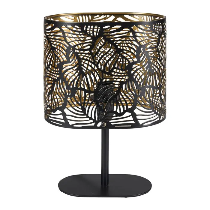 [37518] Lampe métal noire et dorée